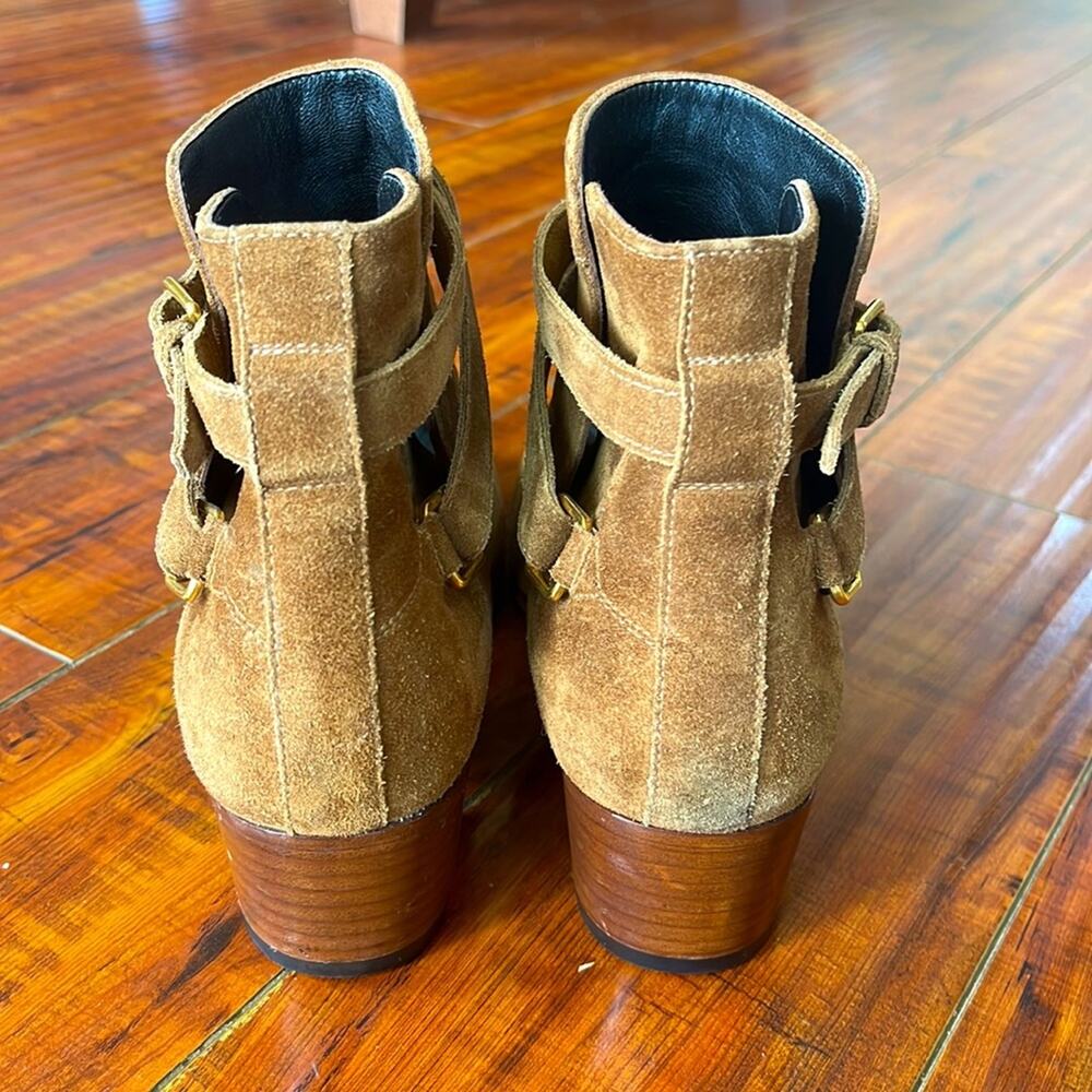 Saint Laurent Paris Blake Jodhpur brown suede ankle boho western cowgirl Boots - Picture 5 of 14